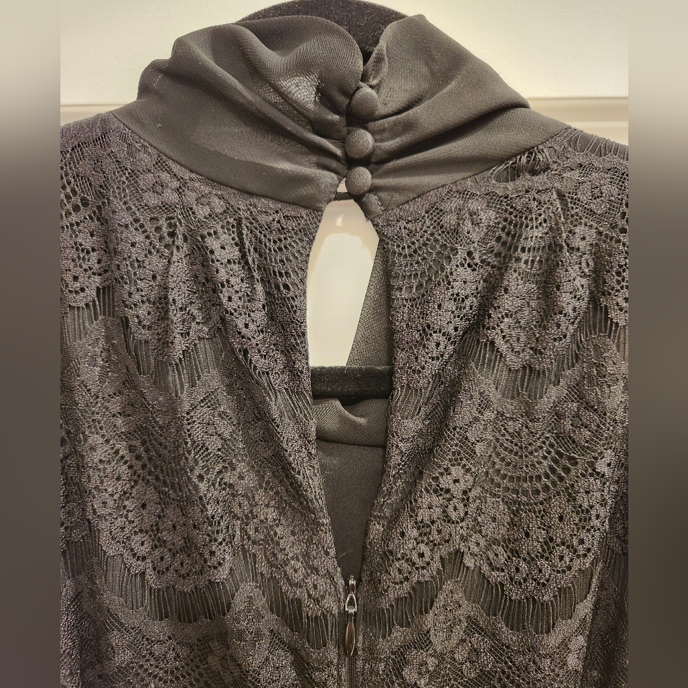 White House Black Market black cut in lace bodice jumpsuit size 8 - Picture 10 of 11